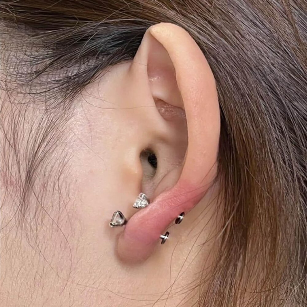 Flat Back Stud Earrings Hypoallergenic Stainless … - image 7